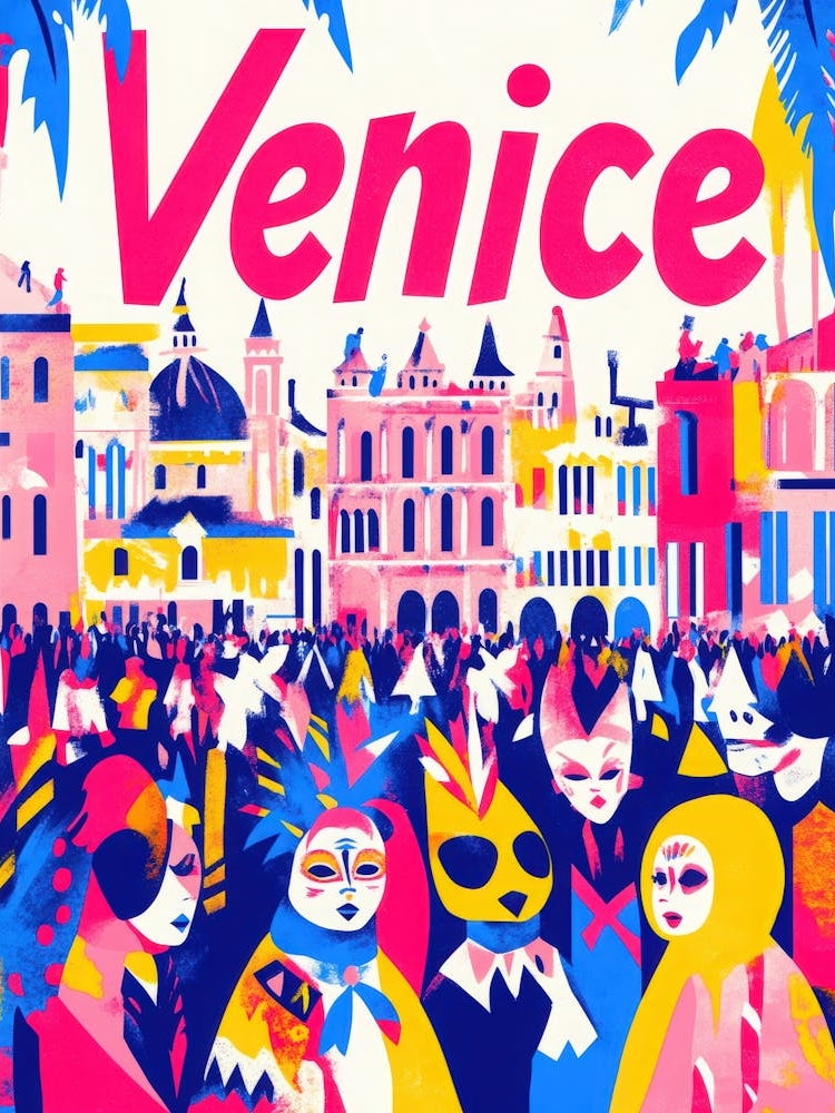 Aihrgdesign A 1970s Inspired Travel Poster For Venice