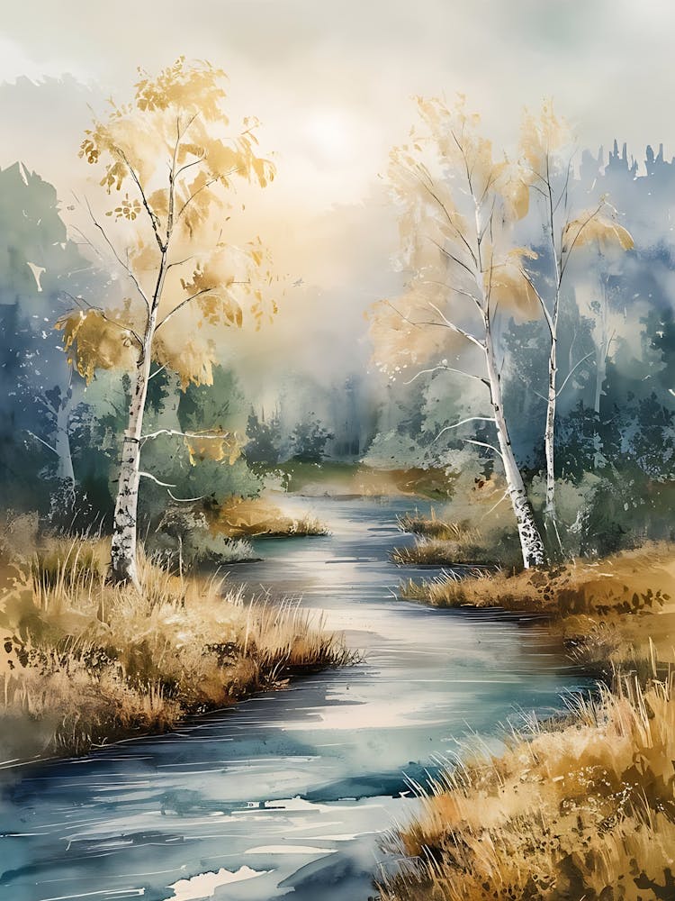 Aquarell eines Flusses 3