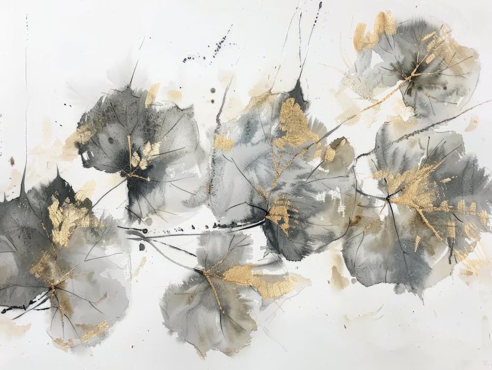 Grey And Gold Leaves