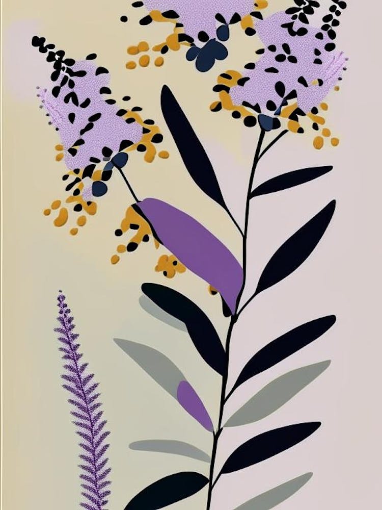 Butterfly Bush Wildflower Modern Muted Colours 1