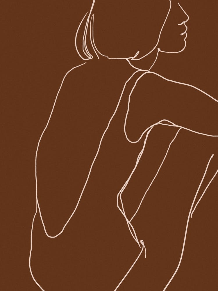 Female Silhouette On Brown