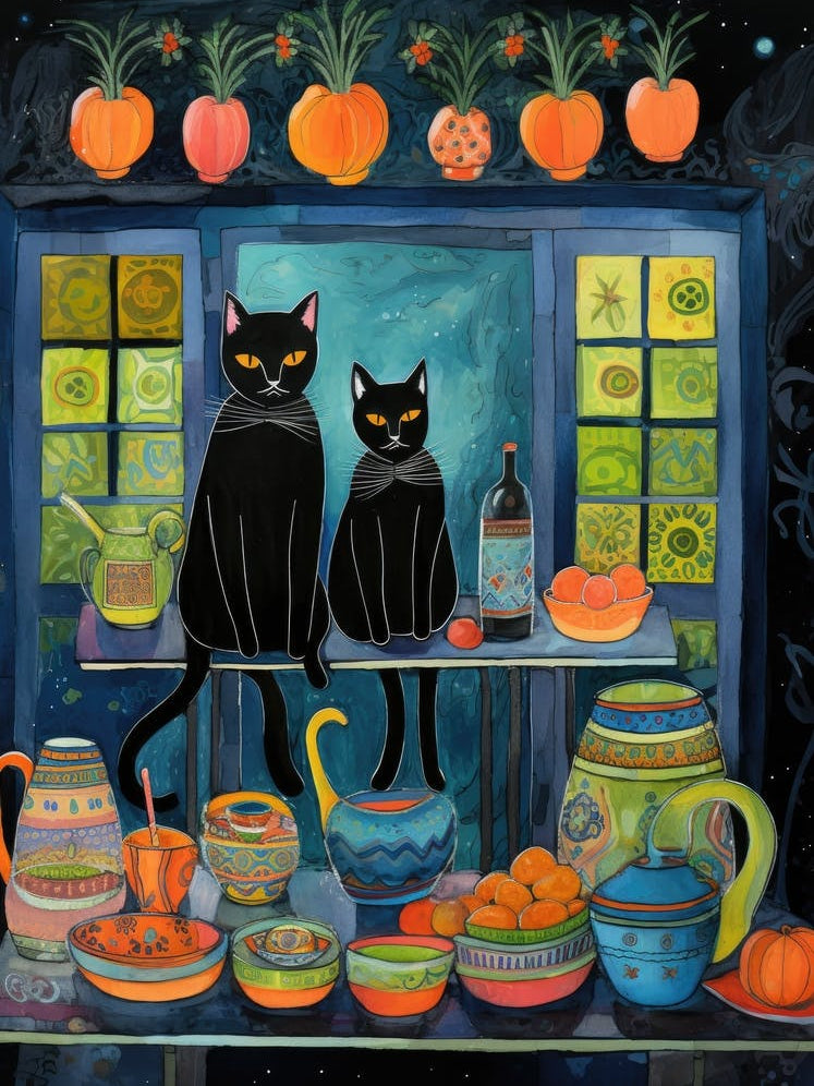 Black Cats In The Kitchen