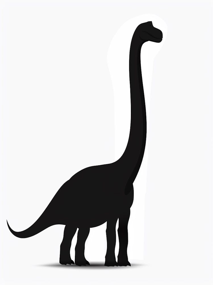 Black Brontosaurus Dinosaur Silhouette 1