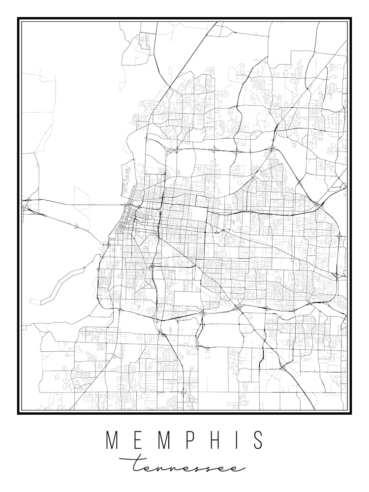 Memphis Tennessee Street Map