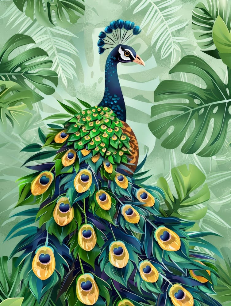 Peacock In The Jungle 1