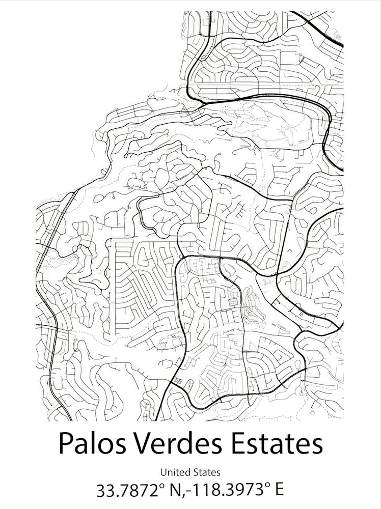 Palos Verdes Estates,United States Minimalist Map