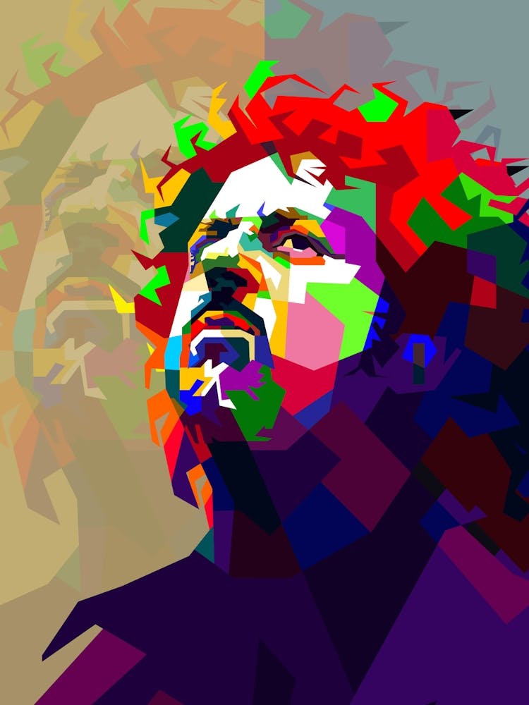 Pop Art WPAP of Steven Lee Lukather is an American guitarist, singer, songwriter, musician Toto rock band.