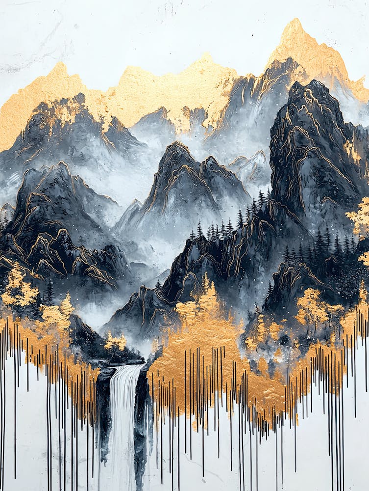 Atlas' Golden Peaks - Luxe Geometrics