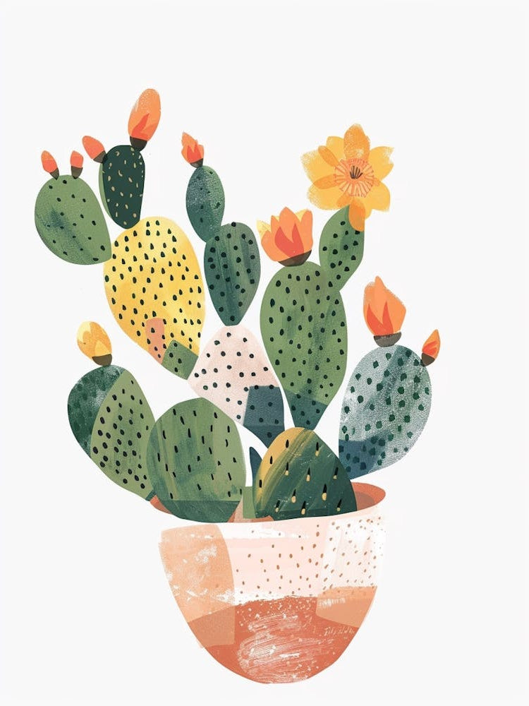 Cactus Plant Minimalist Illustration 7