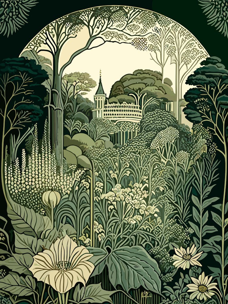 Stourhead Gardens, United Kingdom Vintage Botanical