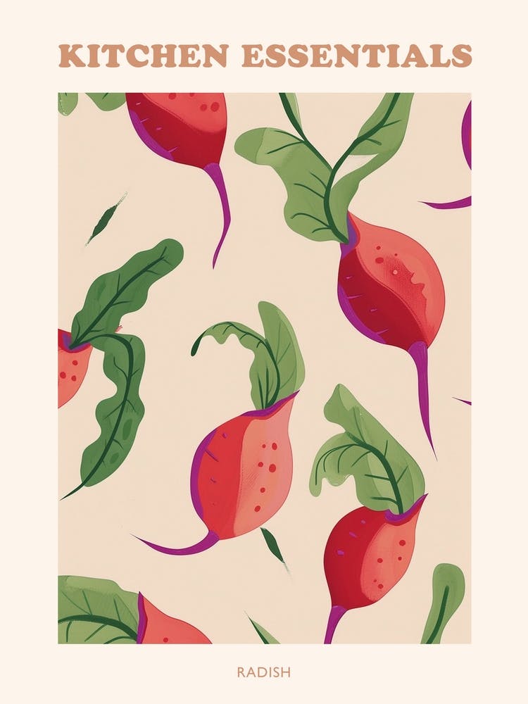 Radish Pattern Illustration Poster  3