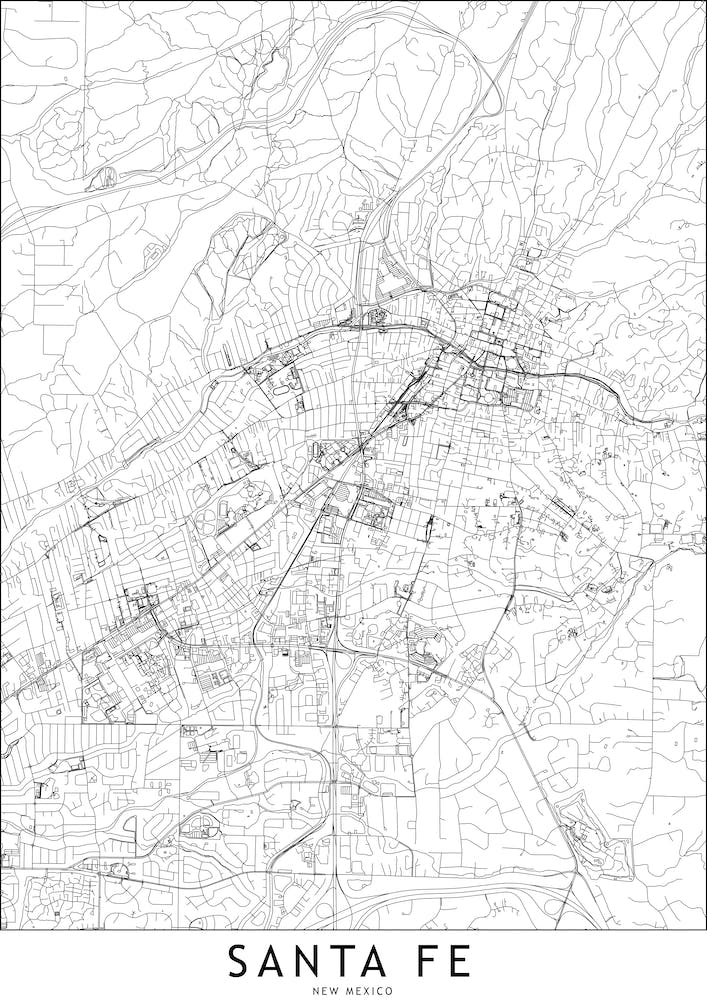 Santa Fe White Map
