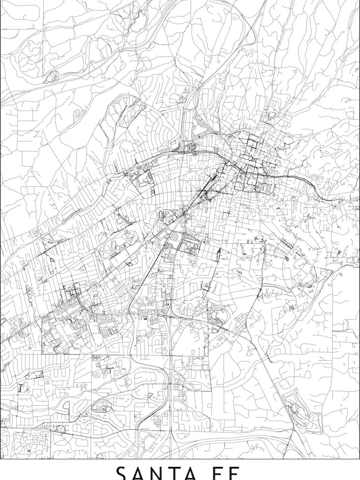 Santa Fe White Map