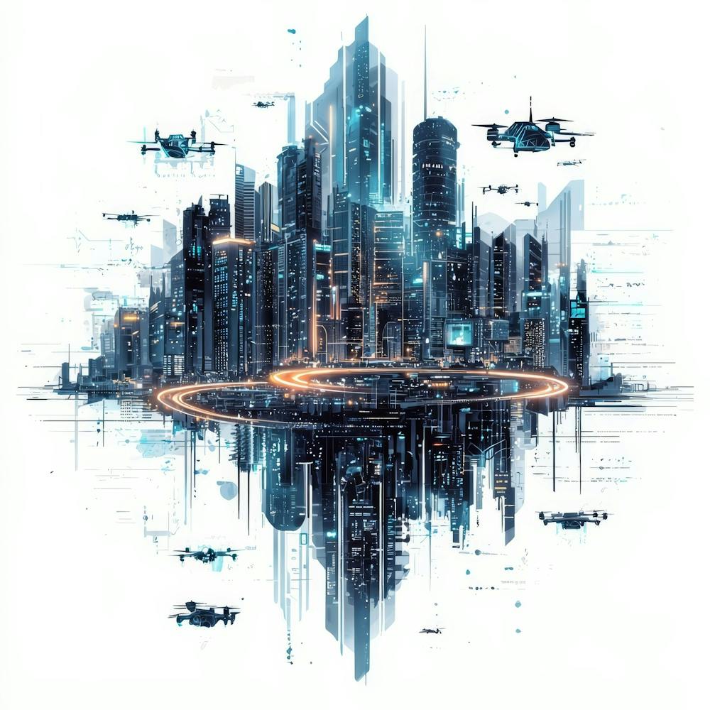 Futuristic City.Generated AI. Wall 17