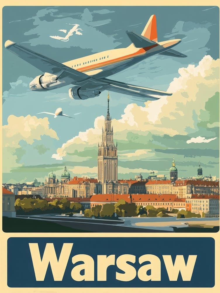 Aihrgdesign A Vintage Travel Poster Of Warsaw Featuring The I 60917554 E65f 4dc2 Be5d Ff13205eb68e 0