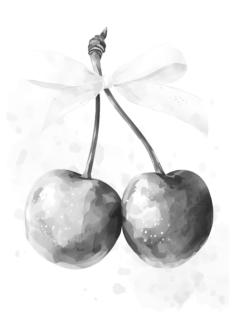 Black And White Cherry Illustration