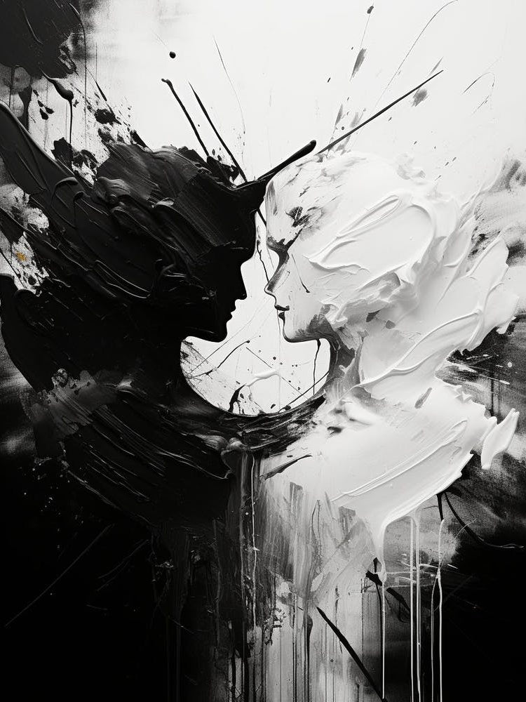 Conflict Abstract Black And White 4