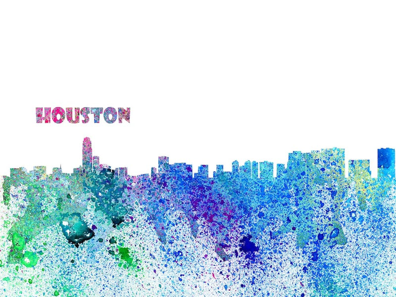 Houston Texas Skyline Splash