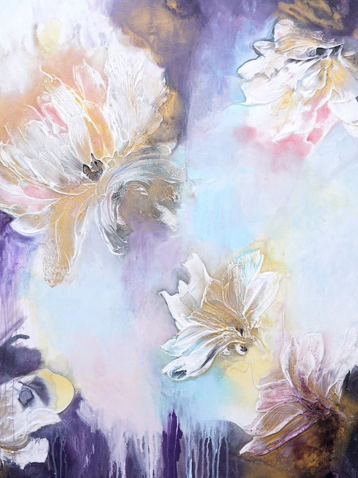 Purple And Golden Flowers 2 Painting