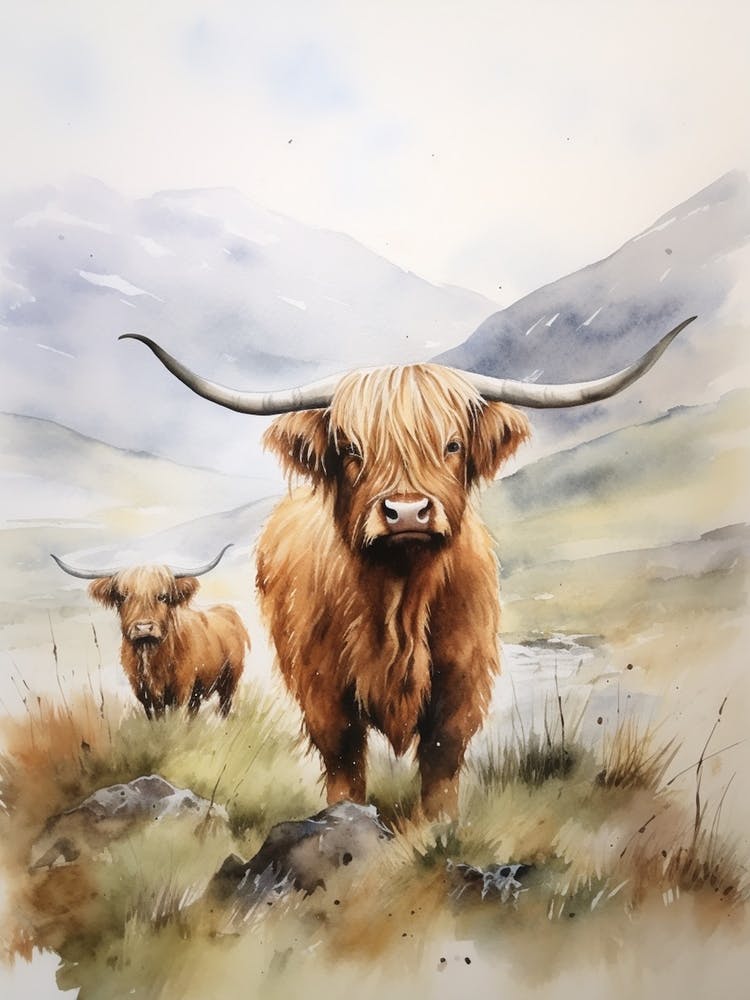 Two Curious Highland Cows 4