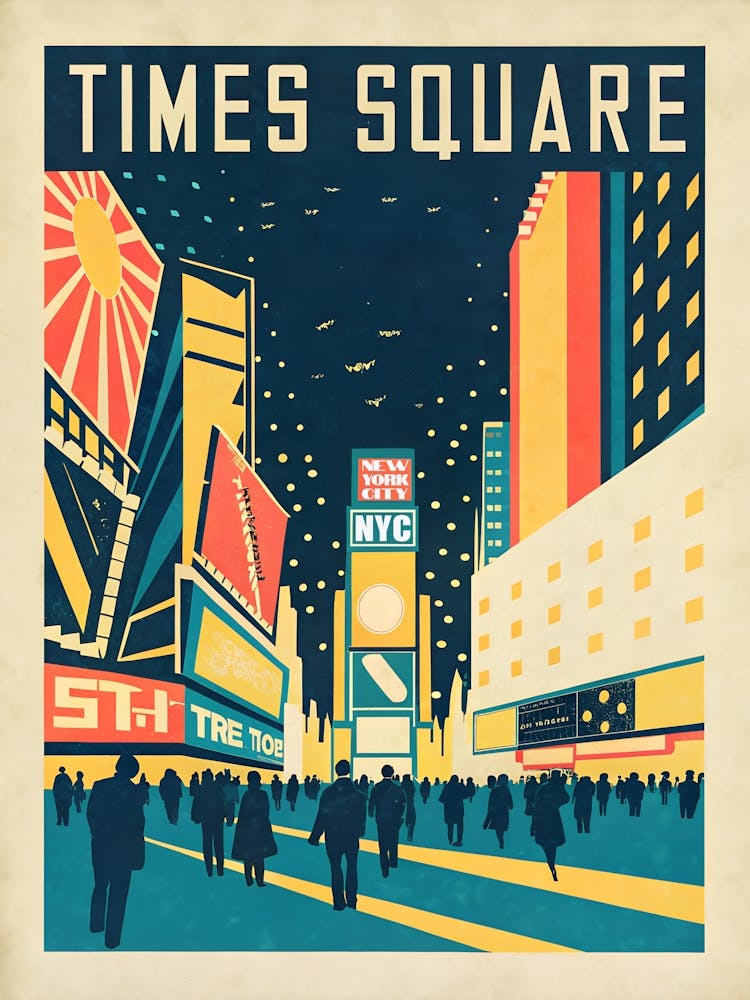 NYC with Stunning Times Square Poster