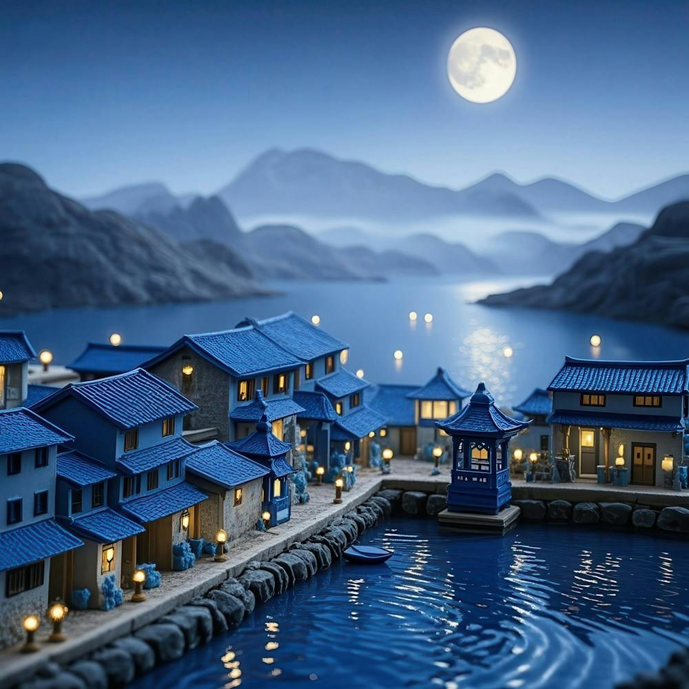 Chinese Village At Night