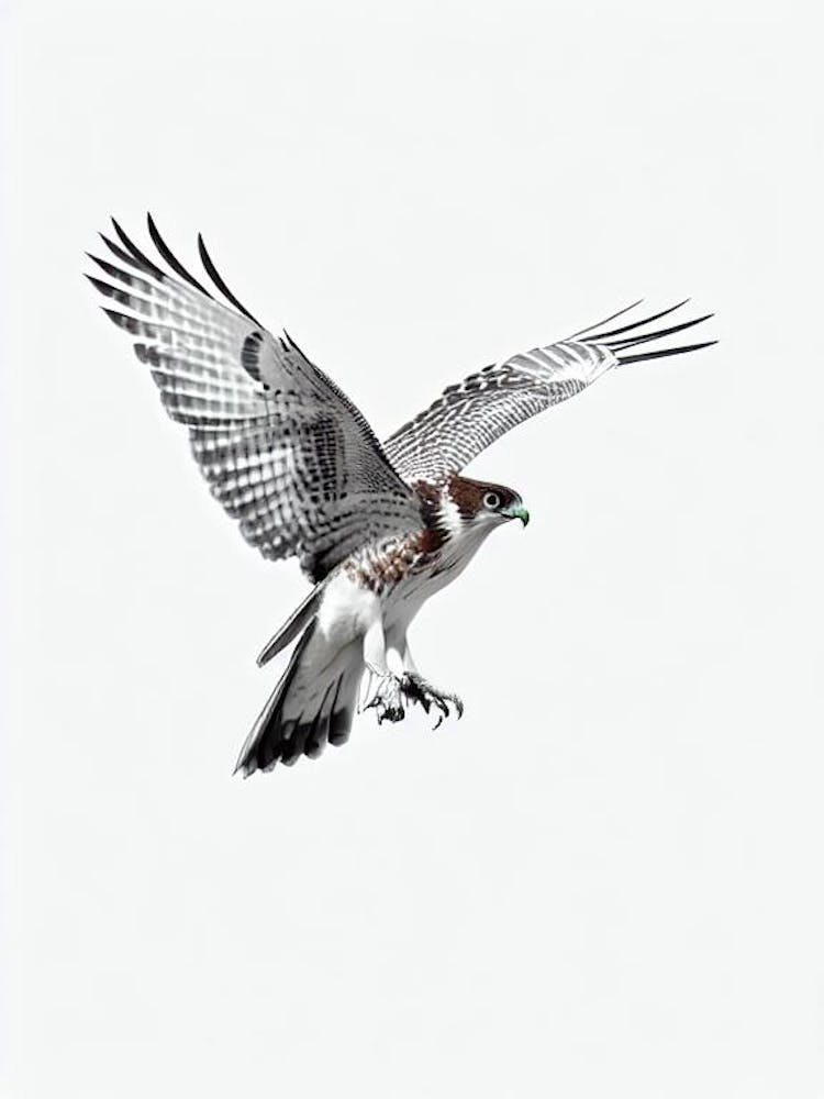 Red Tailed Hawk B&W Pencil Drawing 2 Bird