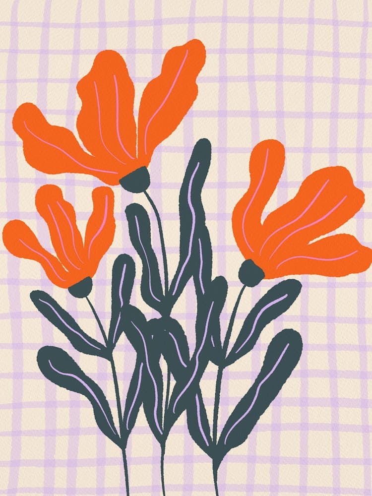 Flower Bouquet Grid Background 2
