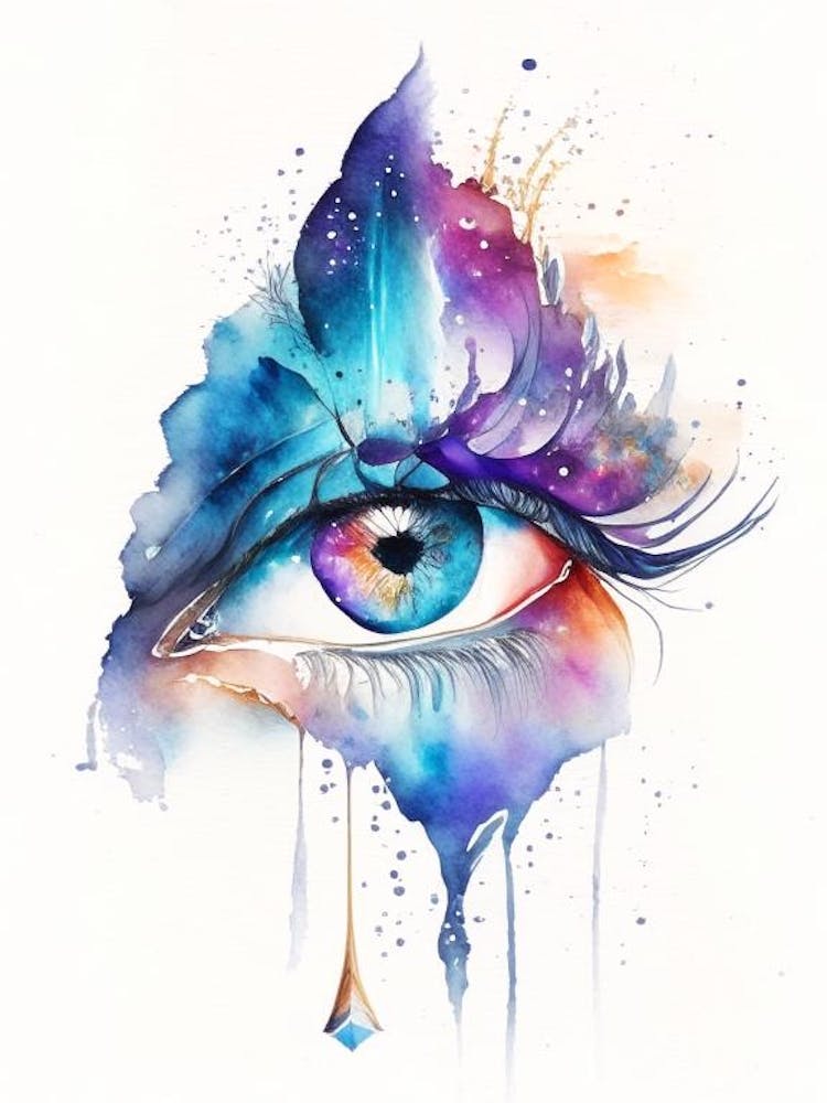 Spiritual Awakening, Symbol, Third Eye Watercolour 2