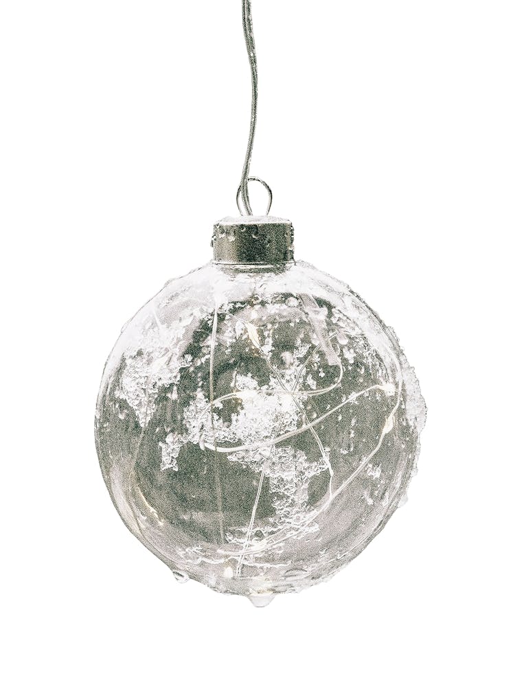 Silver Christmas Ornament, Retro Christmas Decor