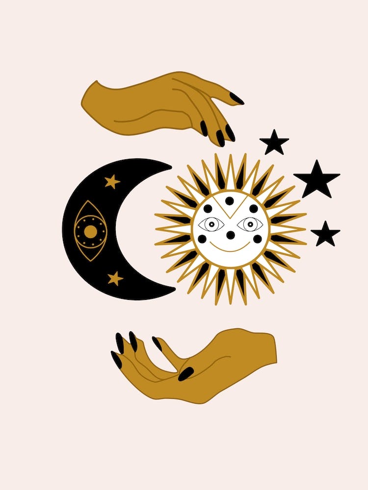 Hands Sun Moon And Stars
