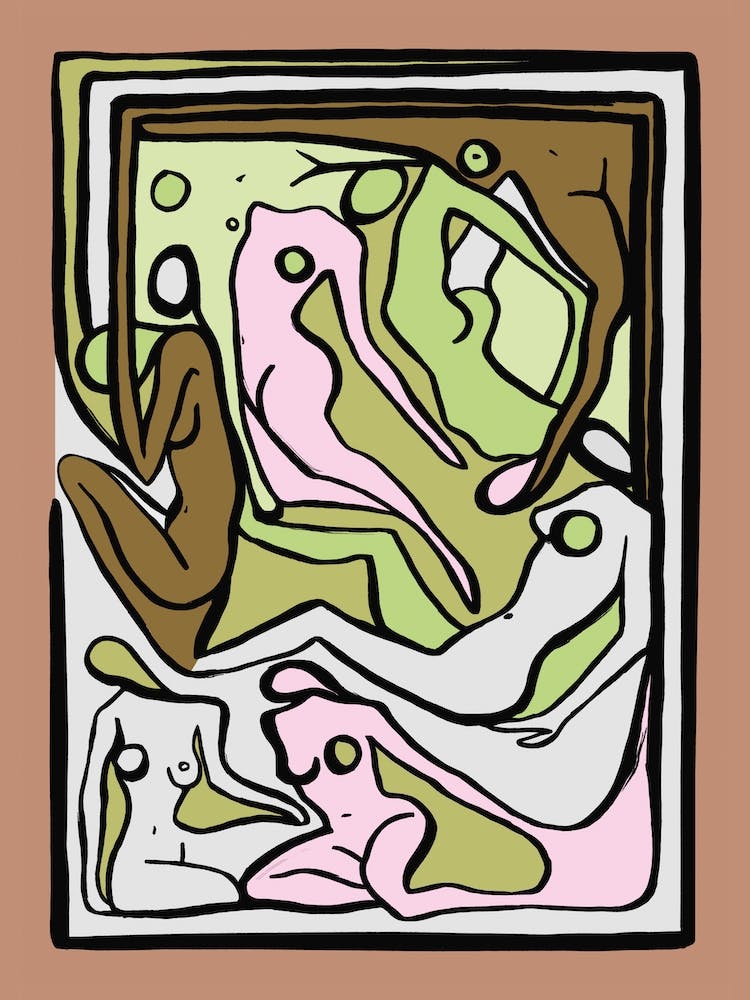 Ecstatic Nudes 5 Green
