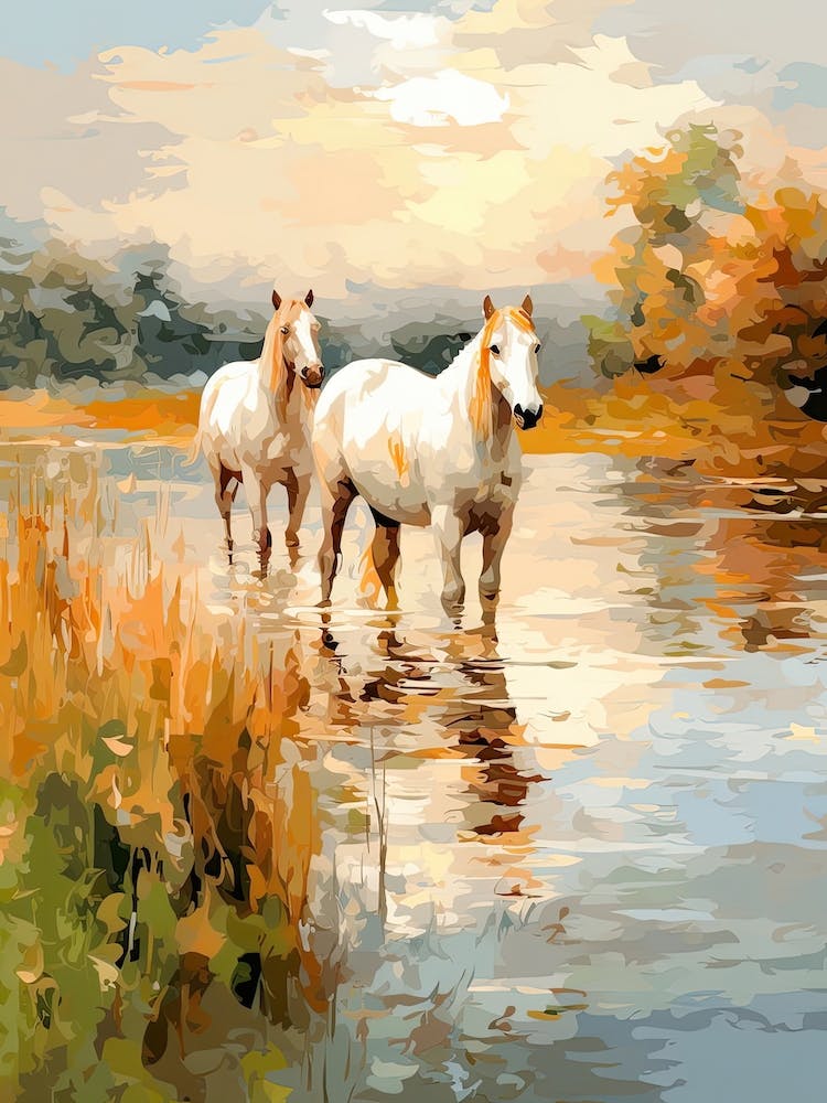 Horses Painting In Lake District, England 2