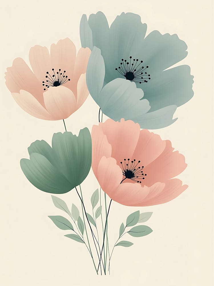 Elegant Pastel Wildflowers
