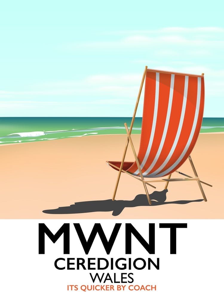Mwnt Ceredigon Wales Seaside travel poster