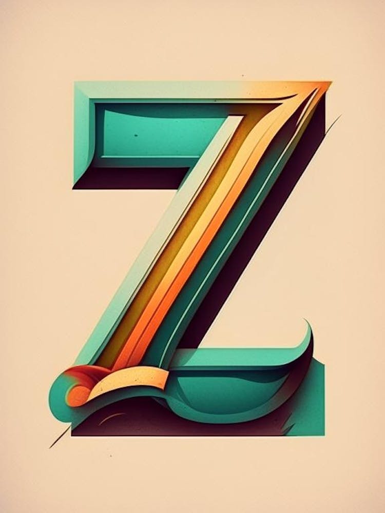 Z, Letter, Alphabet Retro Drawing