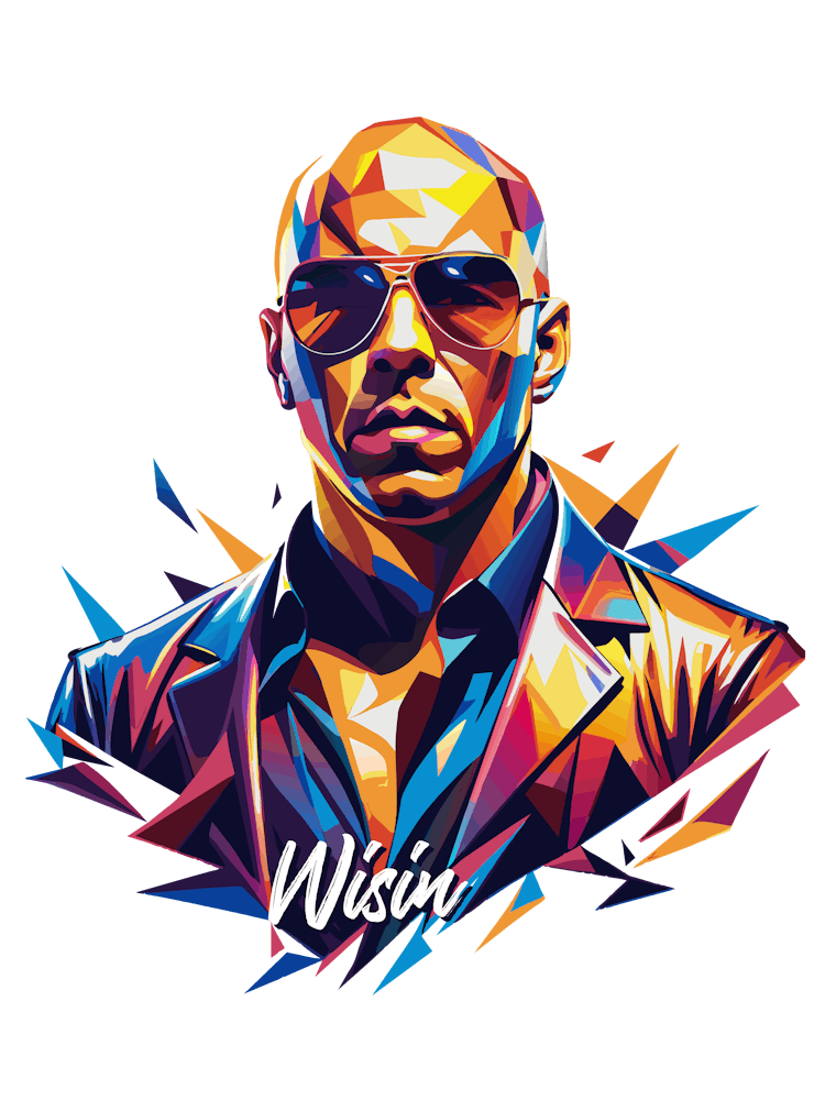 Wisin 02 Portrait Music Icon WPAP Pop Art