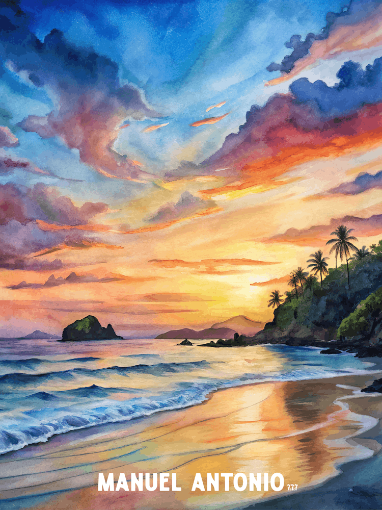 Manuel Antonio National Park Watercolor Painting.