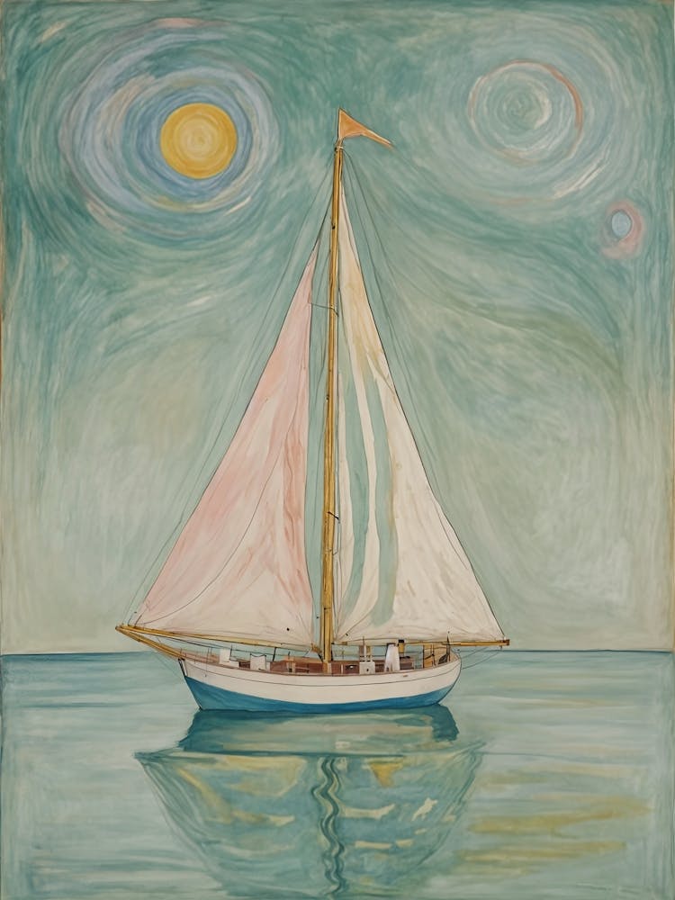 Gelassenes Segelboot