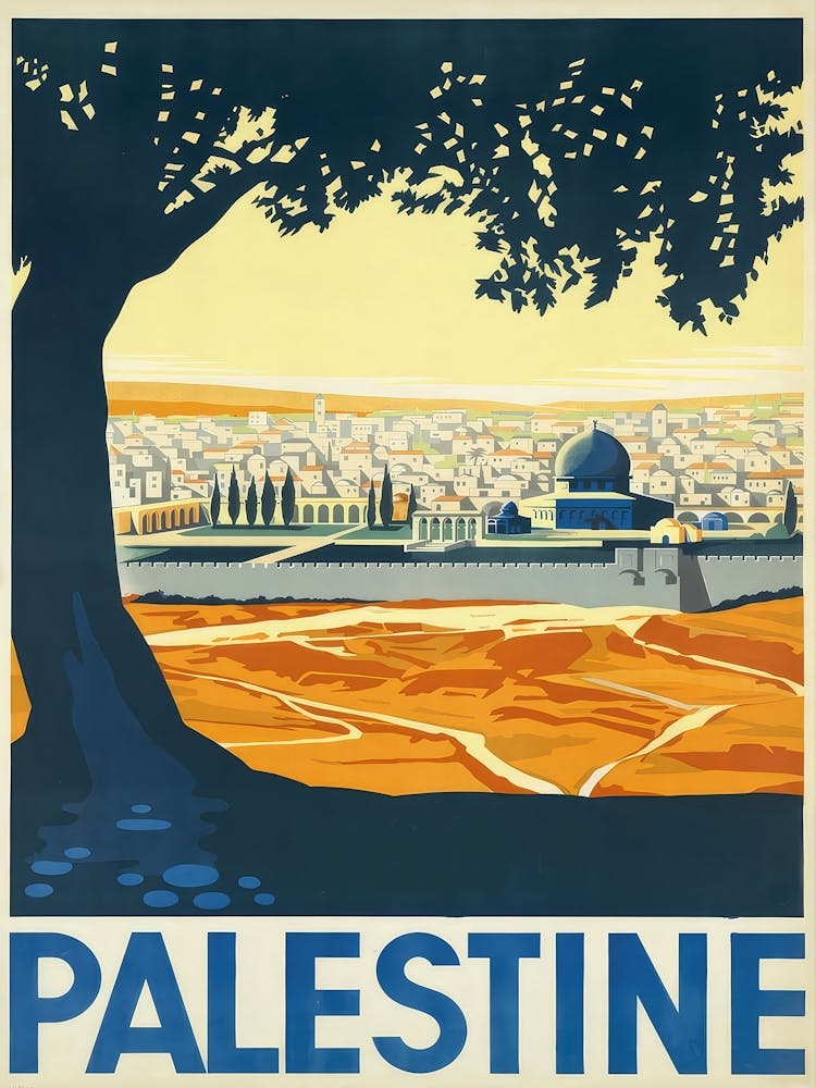 Retro Palästina Poster, Vintage Palästina Reise Wandkunst, Palästina Karten Druck, Rustikale Wanddekoration, Büro Wanddekoration, Druckbare Wandkunst