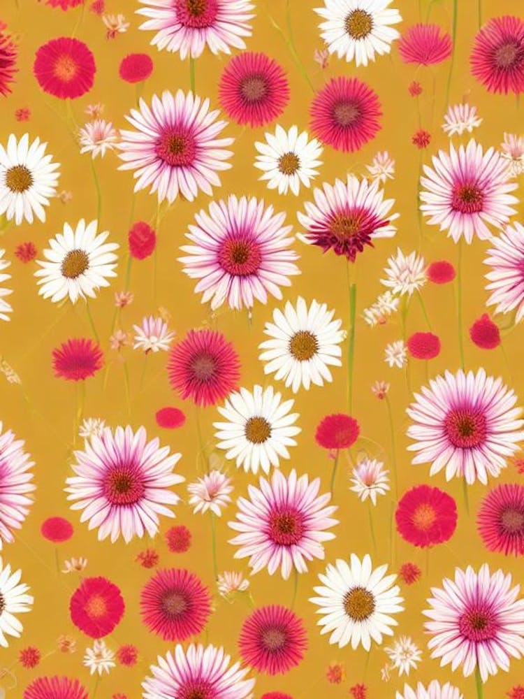 Echinacea Floral Print Warm Tones 1 Flower