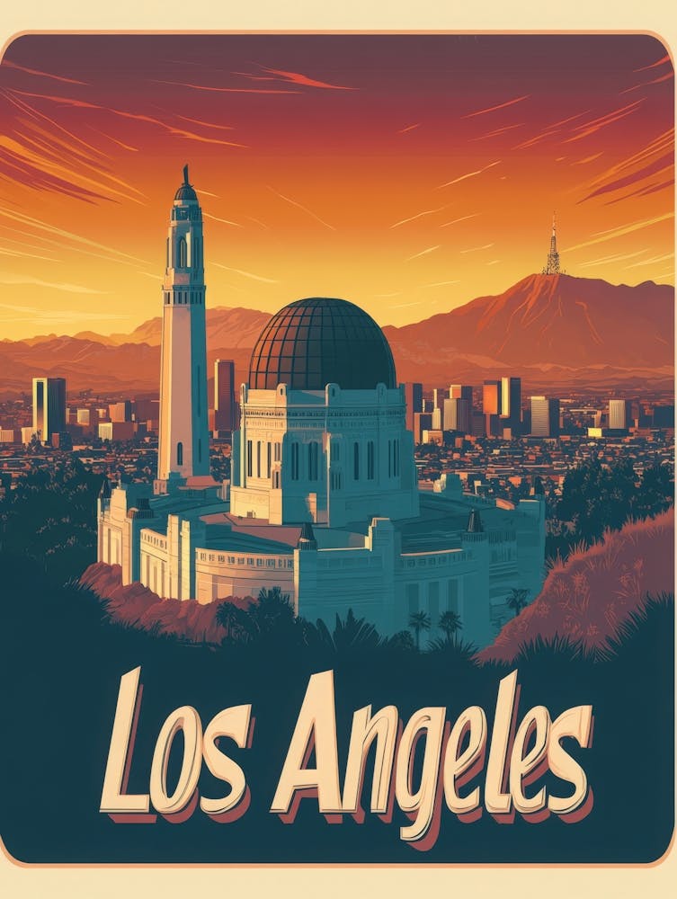 Aihrgdesign A Retro Travel Poster For Los Angeles Featuring T 1e540f4b B59e 49e2 A4da 63af903caddc 3