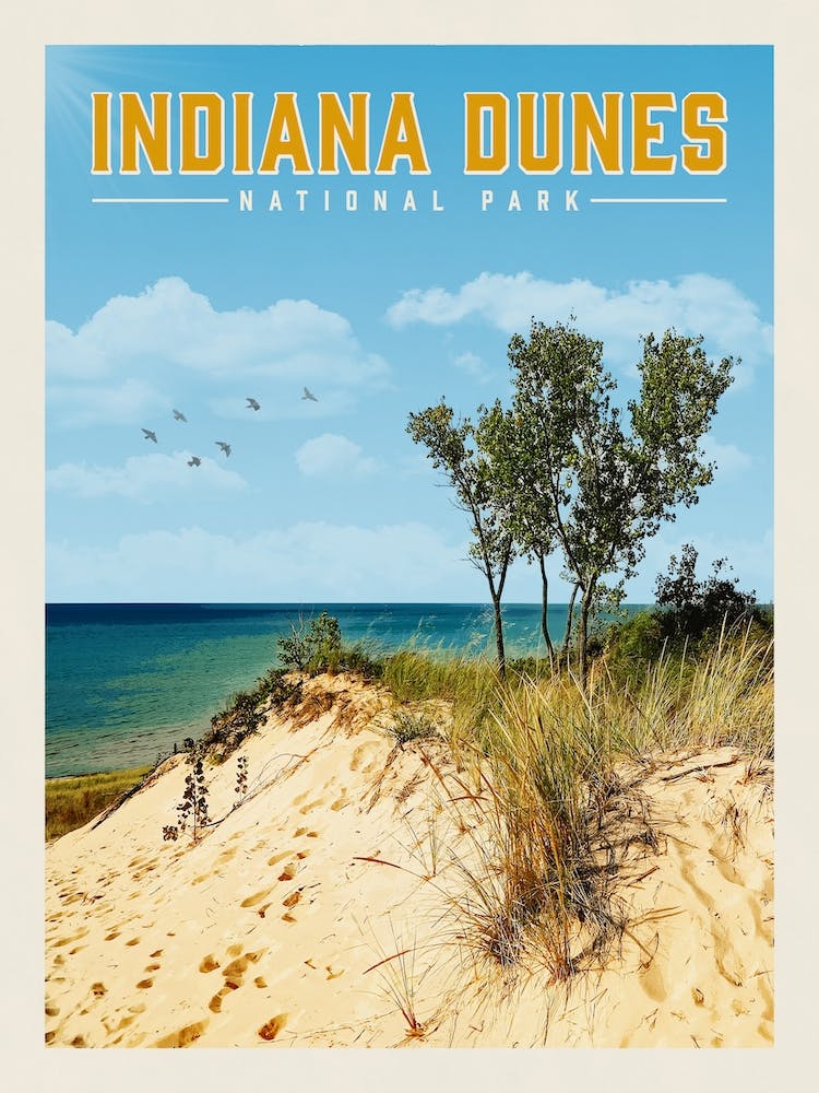 Indiana Dunes Travel Poster