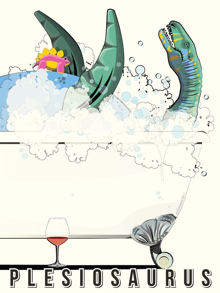 Dinosaur Plesiosaur In The Bathroom