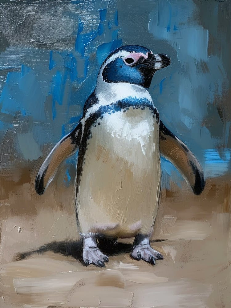 African Penguin Oamaru Blue Penguin Colony Oil Painting 3