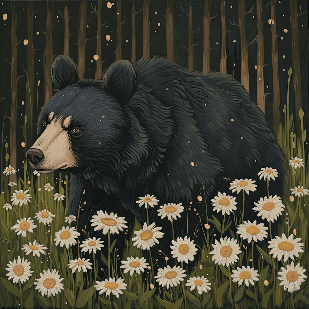 Black Bear Fairycore Painting 1