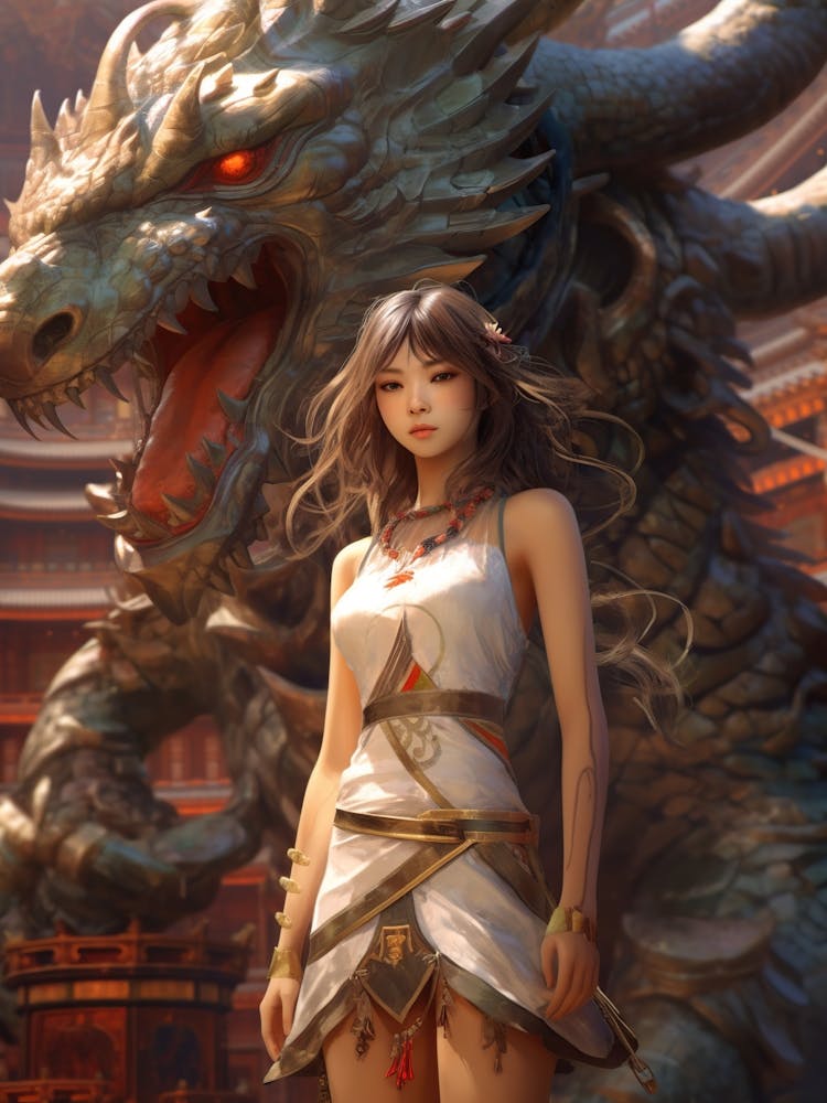 Chinese Girl With Dragon 15