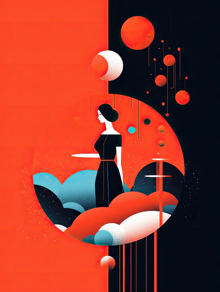 A Woman's Harmony: Minimalist Abstract Delights