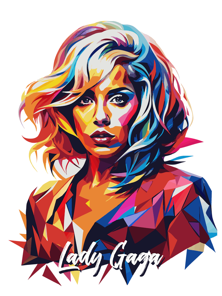 Lady Gaga 02 Portrait Music Icon Style WPAP Pop Art