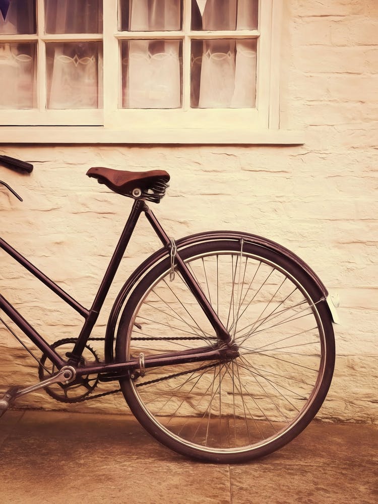 Vintage Bicycle Against A Wall